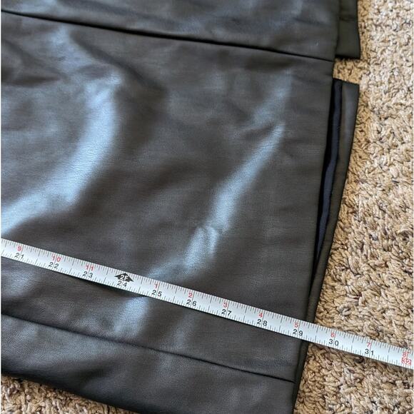 Joe's Doreen Black Cross Seamed Vegan Leather A-line Midi Skirt, size L - Picture 7 of 10